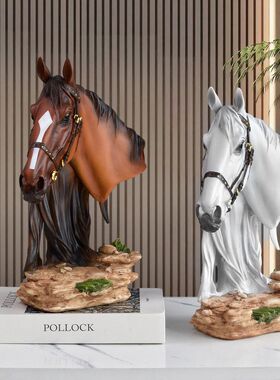 跨境新款欧式古典家居装饰品摆件 客厅酒柜电视机柜玄关马头雕像