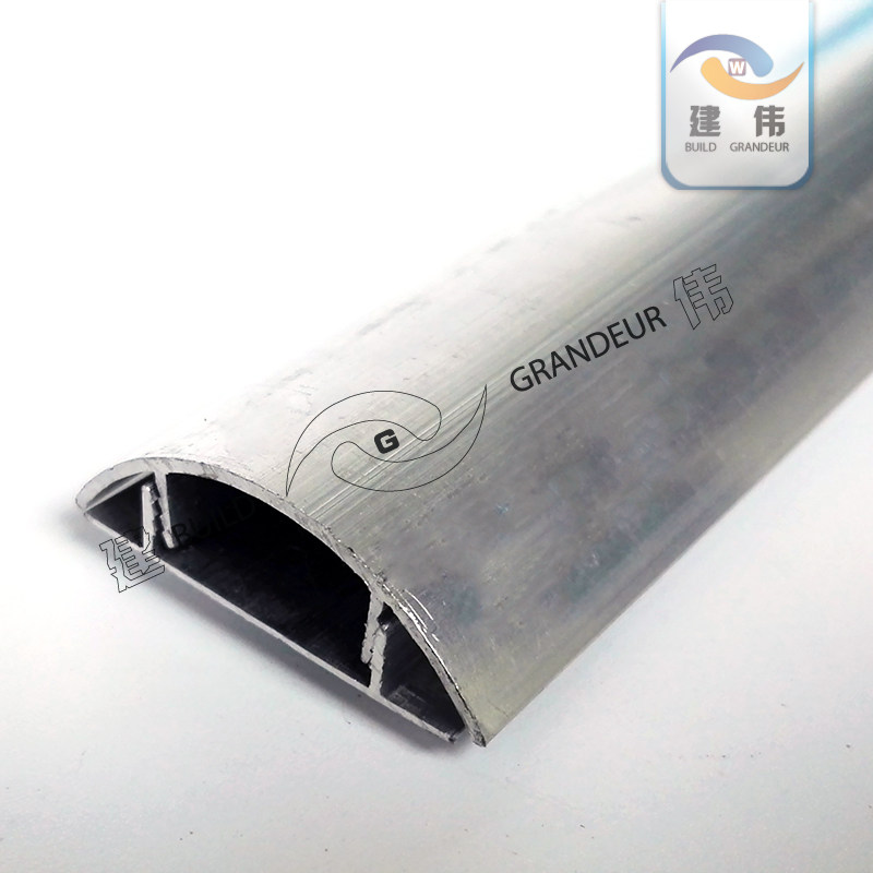 3号特厚铝合金地线槽弧形走线槽金属防踩半圆地板带双面胶线槽