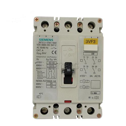 3VF3111-1FQ41-0AA0塑壳断路器80A三相3VF3低压空气开关3P