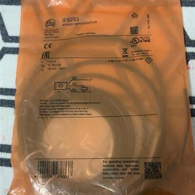 IFS253. 易福门接近开关,数量1  M12螺纹,PNP