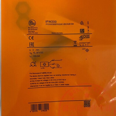 全新德国易福门 IFW200 IFW203 IFW201 IGW200 电感式传感器现货