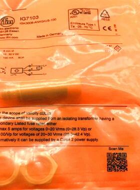 IFM易福门电感式接近开关IG7103 IGK3008-ANKG/US-100插件式NPNNO