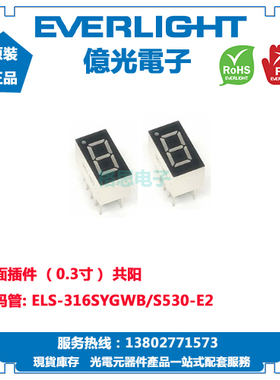 ELS-316SYGWB/S530-E2亿光原装正品插件数码管