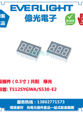 T512SYGWA/S530-E2亿光原装正品插件数码管