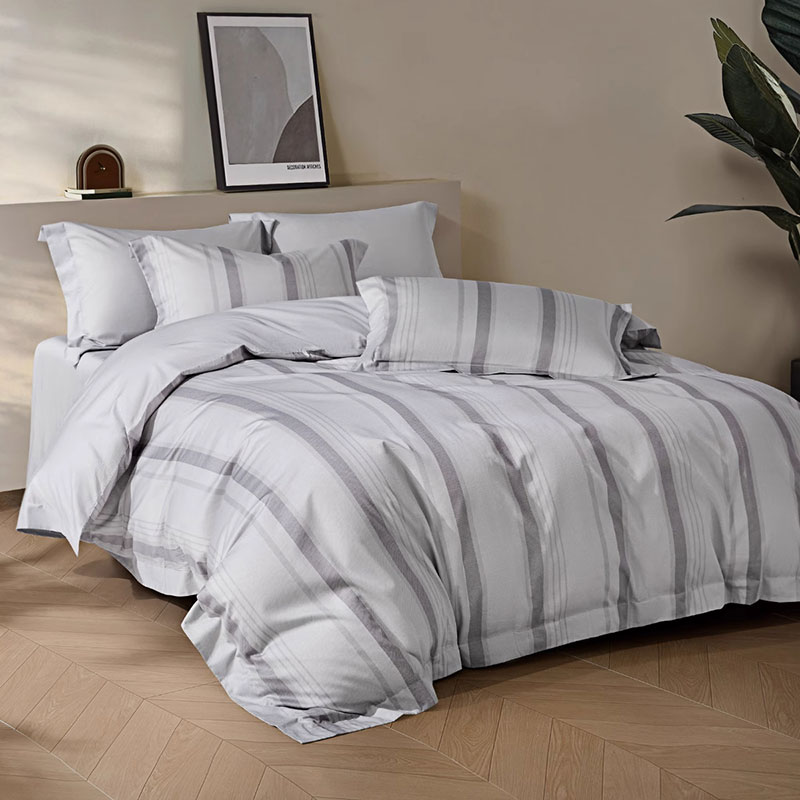 水星家纺全棉四件套裸睡A类100%纯棉北欧简约风被套床单4件套新款