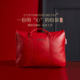 水星家纺婚庆被子皮革包装 袋结婚四件套收纳袋大红色手提袋子礼袋