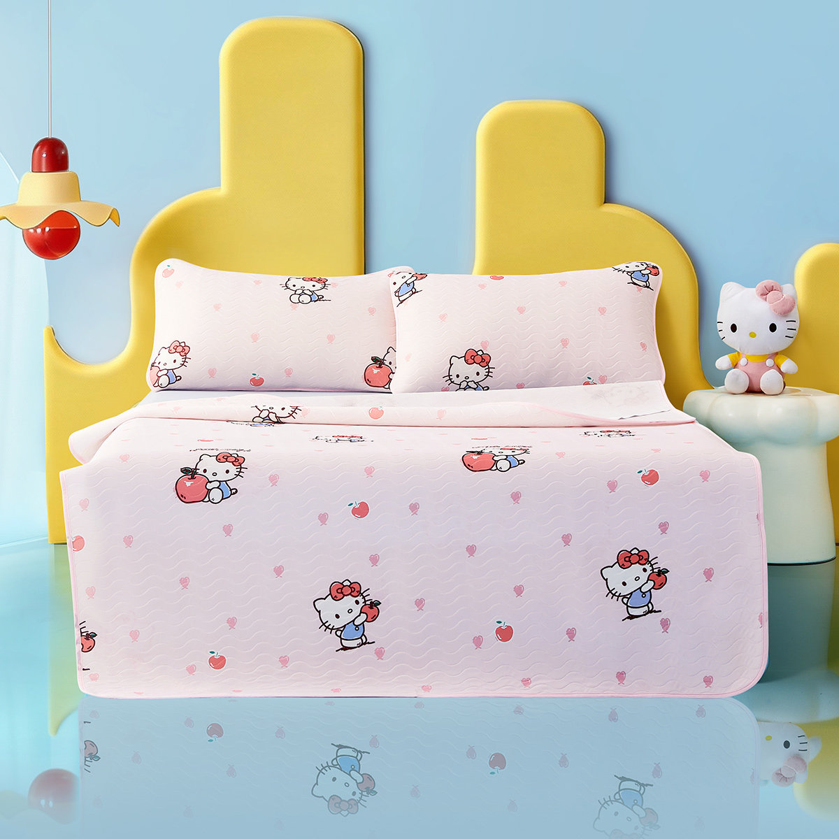 水星家纺儿童凉感席抑菌可水洗席子夏季空调床品hellokitty26新品