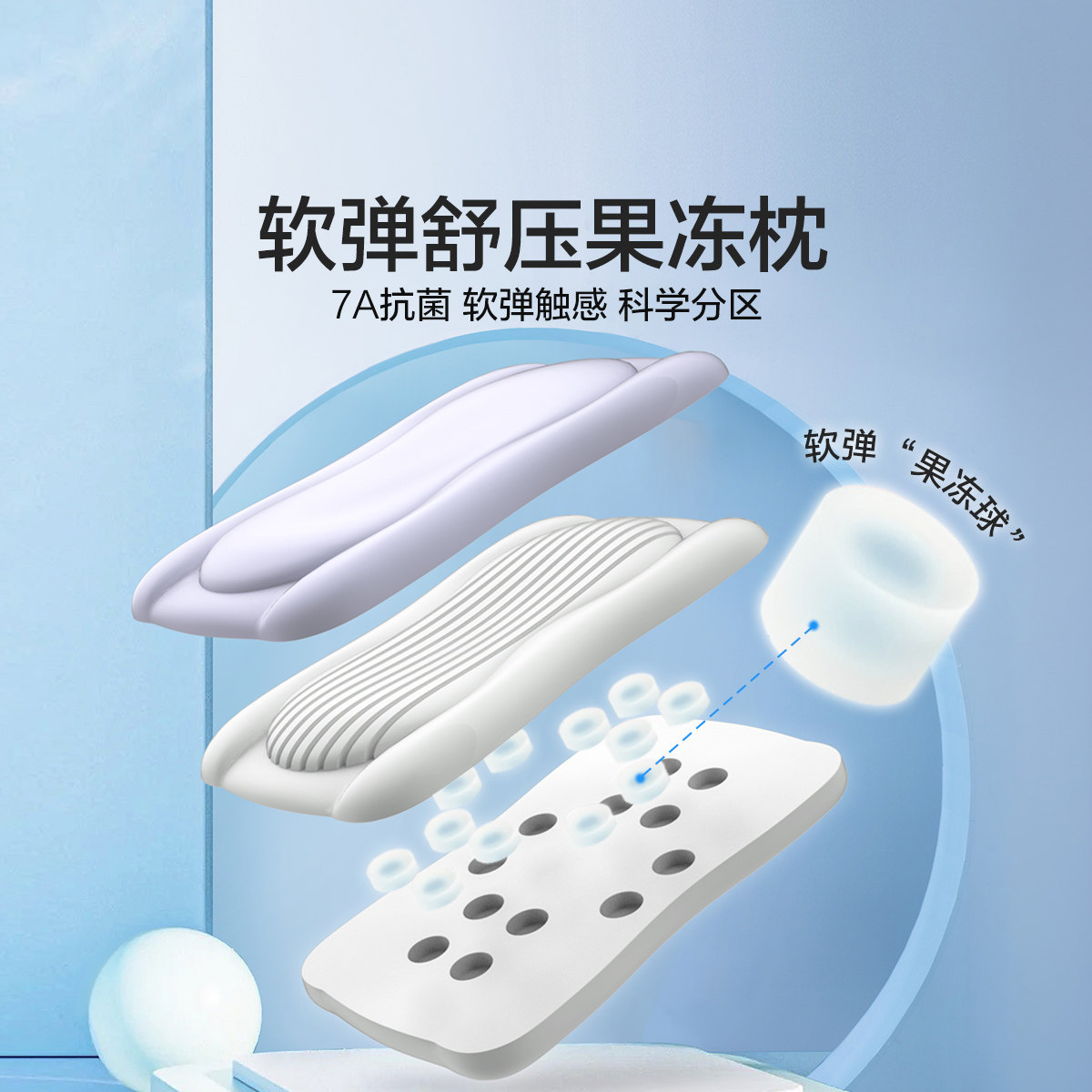 水星家纺官方品牌店正品枕头宿舍单人家用抗菌枕芯家用床上用品图片