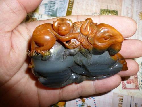 天然玉石和田玉黄龙玉海派精工马上封侯摆件把件适合把玩收藏