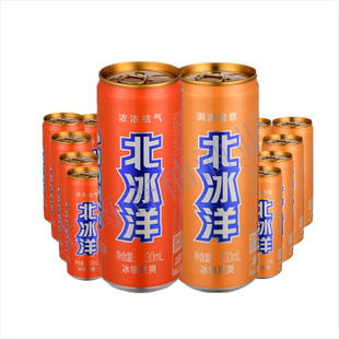 网红饮料北冰洋橙味桔味果汁夏季汽水碳酸饮料24罐整箱330ml