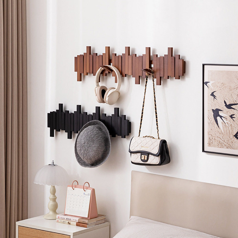 衣帽架壁挂衣架家用挂衣服可伸缩免打孔钢琴键卧室简约架子挂衣架