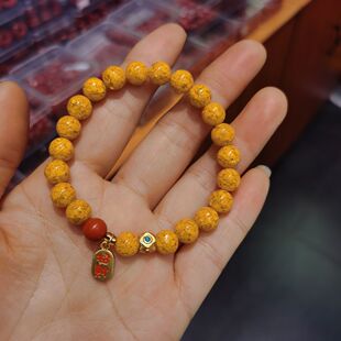 高档小众雄黄手链女雄黄朱砂手串晶体砂帝皇本命年男女手串