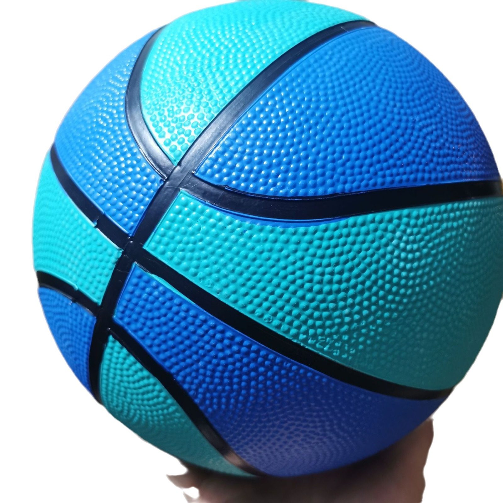 儿童橡胶篮球7号天蓝色5号6号中学生训练篮球送打气筒气针网兜