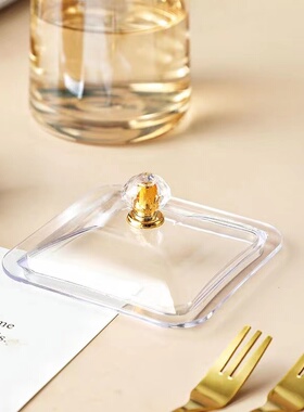 创意透明塑料盖子分格果盘专用防尘盖方形小吃碟糖果收纳盒盖子