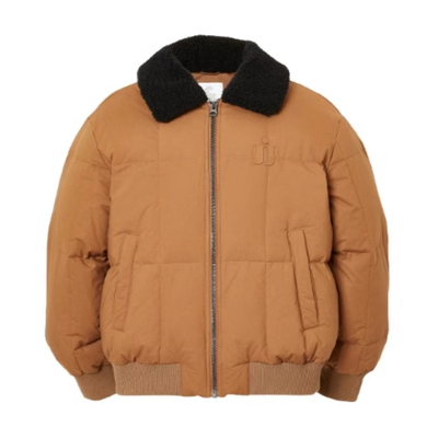 JJ国内代购绿色棕色翻领保暖宽松休闲短款羽绒服男 224412056