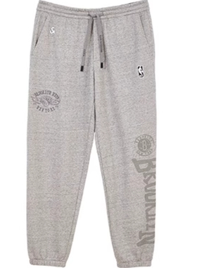 JJ国内代购浅灰色松紧腰抽绳联名款宽松休闲束脚卫裤男 22431D006