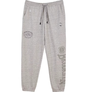 JJ国内代购浅灰色松紧腰抽绳联名款宽松休闲束脚卫裤男 22431D006