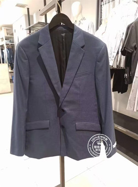 SLT国内代购黑色蓝色格纹商务正装西服外套男 42115X013