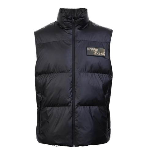 杰克琼斯黑色立领百搭休闲宽松保暖棉服马甲男 220434003