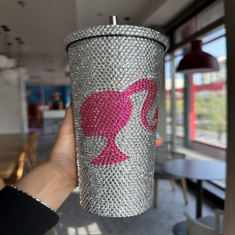 美人头镶钻杯子手工DIY贴钻水杯