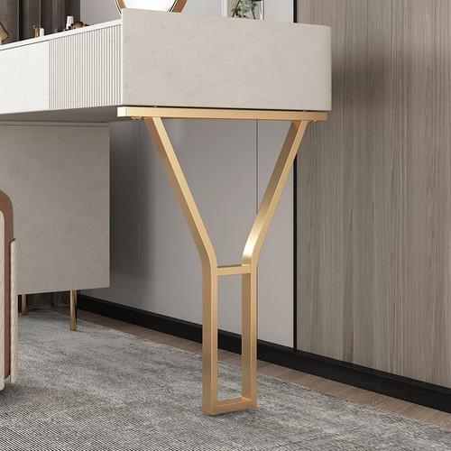 现货铁艺Y字型桌腿支架书桌梳妆台餐台脚橱柜支撑岛台吧台单边脚