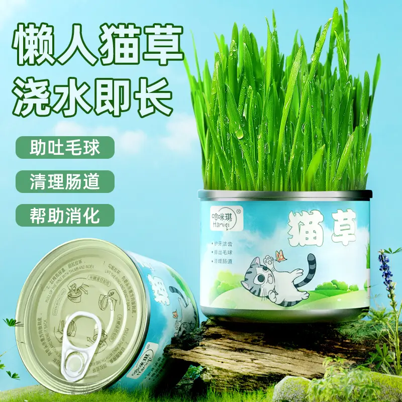 猫草罐头 懒人猫草种植套装 猫咪零食化毛球猫咪绿植宠物用品