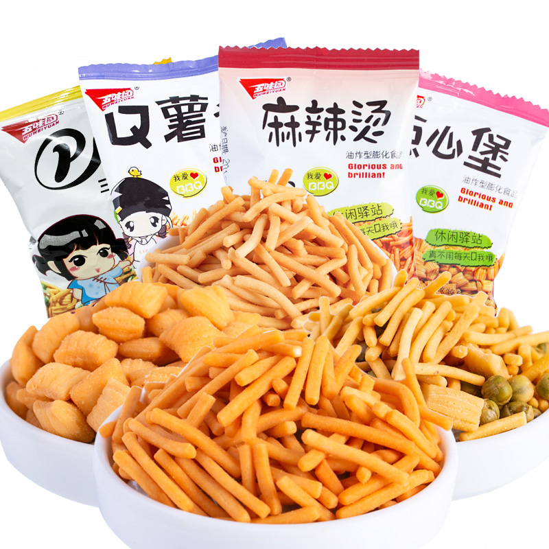 五味园 青豆虾条小方角混合PK脆麻辣烫休闲小吃零食独立小包250g 零食/坚果/特产 膨化食品 原图主图