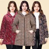 围裙连帽中款 妈妈装 加绒夹棉加厚罩衣女冬加厚长袖 护衣工作服外套