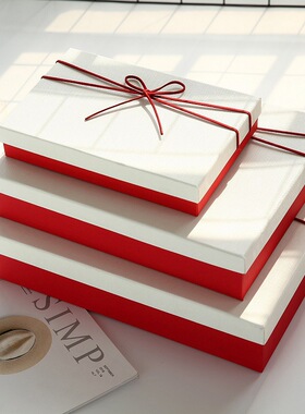 热销红色礼品盒礼盒天地盖长方形大号礼物盒喜庆礼盒跨境