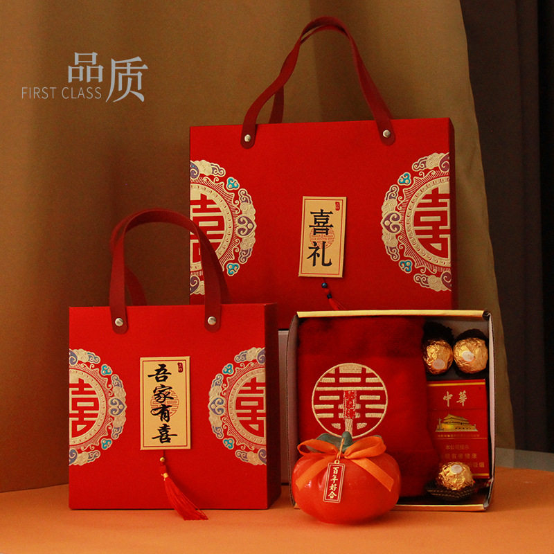 热销婚庆用品喜糖盒磨砂新款99久中式抽屉盒子回礼伴手礼love跨境