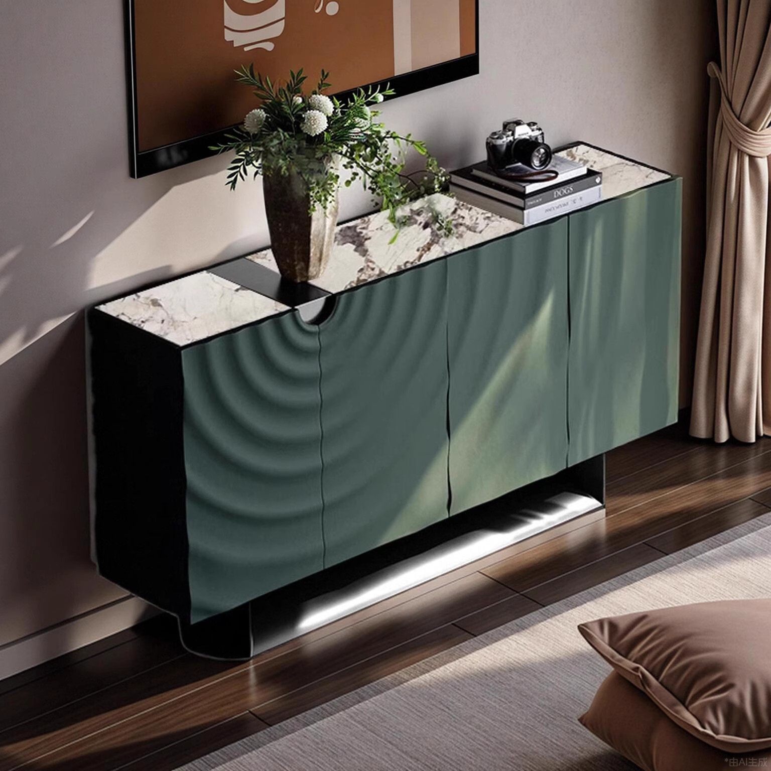 意式轻奢高级感玄关柜入户装饰全屋配套涟漪系列岩板餐边柜鞋柜,住宅家具,餐边柜,淘宝优惠券,粉丝福利购,淘宝优惠卷