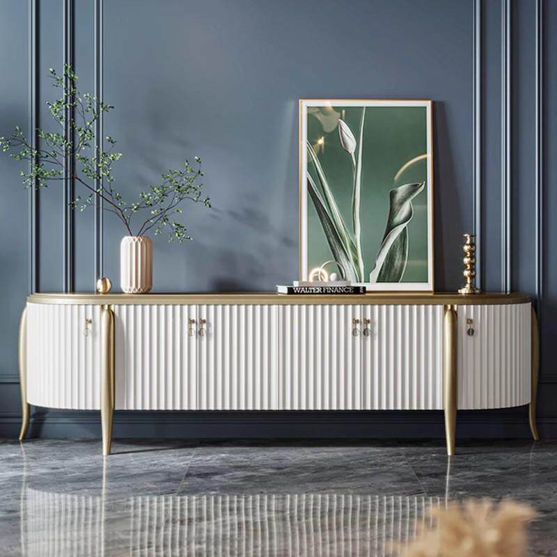 轻奢电视柜高级感客厅2024新款美式电视机柜法式奶油风茶几组合