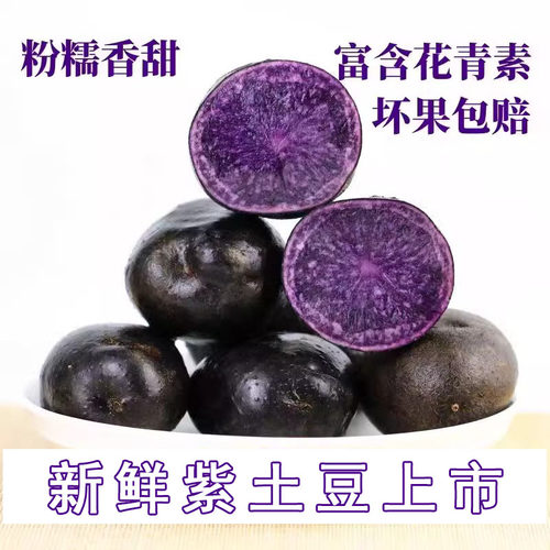 云南特产紫土豆新鲜马铃薯丽江紫土豆大理紫土豆黑美人黑金刚十斤