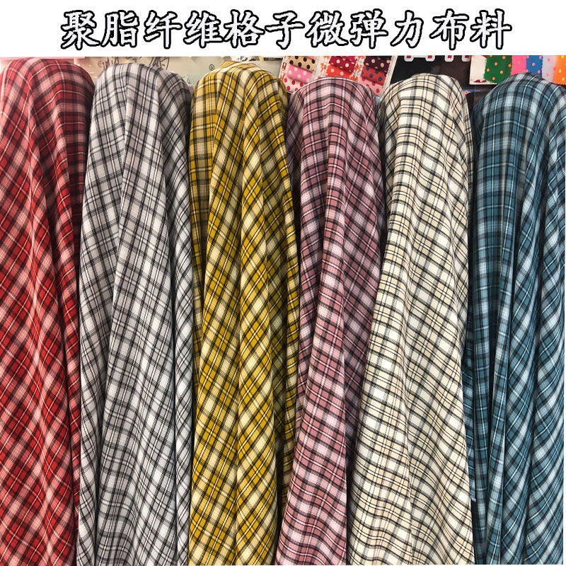 0格子布料秋夏复古英伦风西装图片