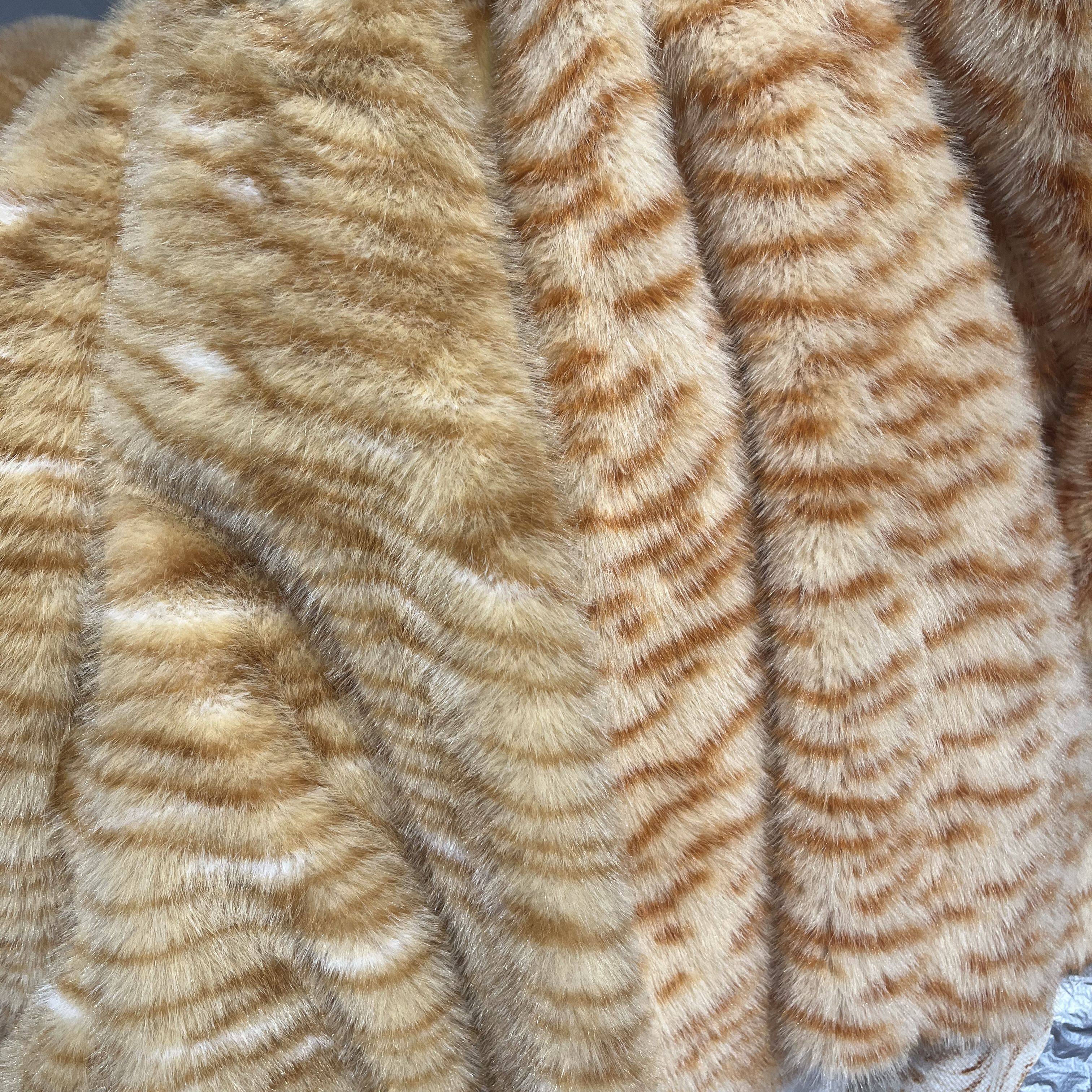 猫纹斑马仿水貂豹纹印花毛高低毛仿皮草服装面料拍照diy衣服面料图片