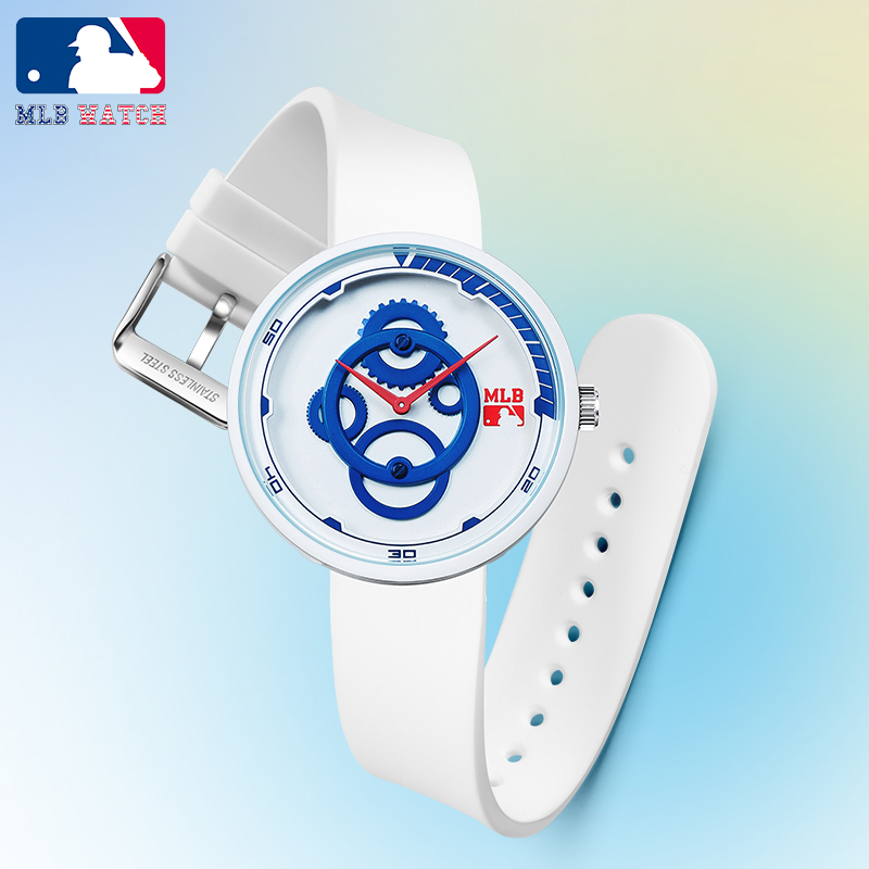 MLB美职棒手表男女同款时尚潮流大表盘运动防水学生情侣款石英表
