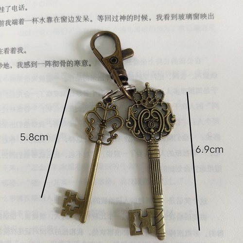 2026新品欧式复古钥匙挂件组合，镂空大钥匙+小钥匙组合包包挂件