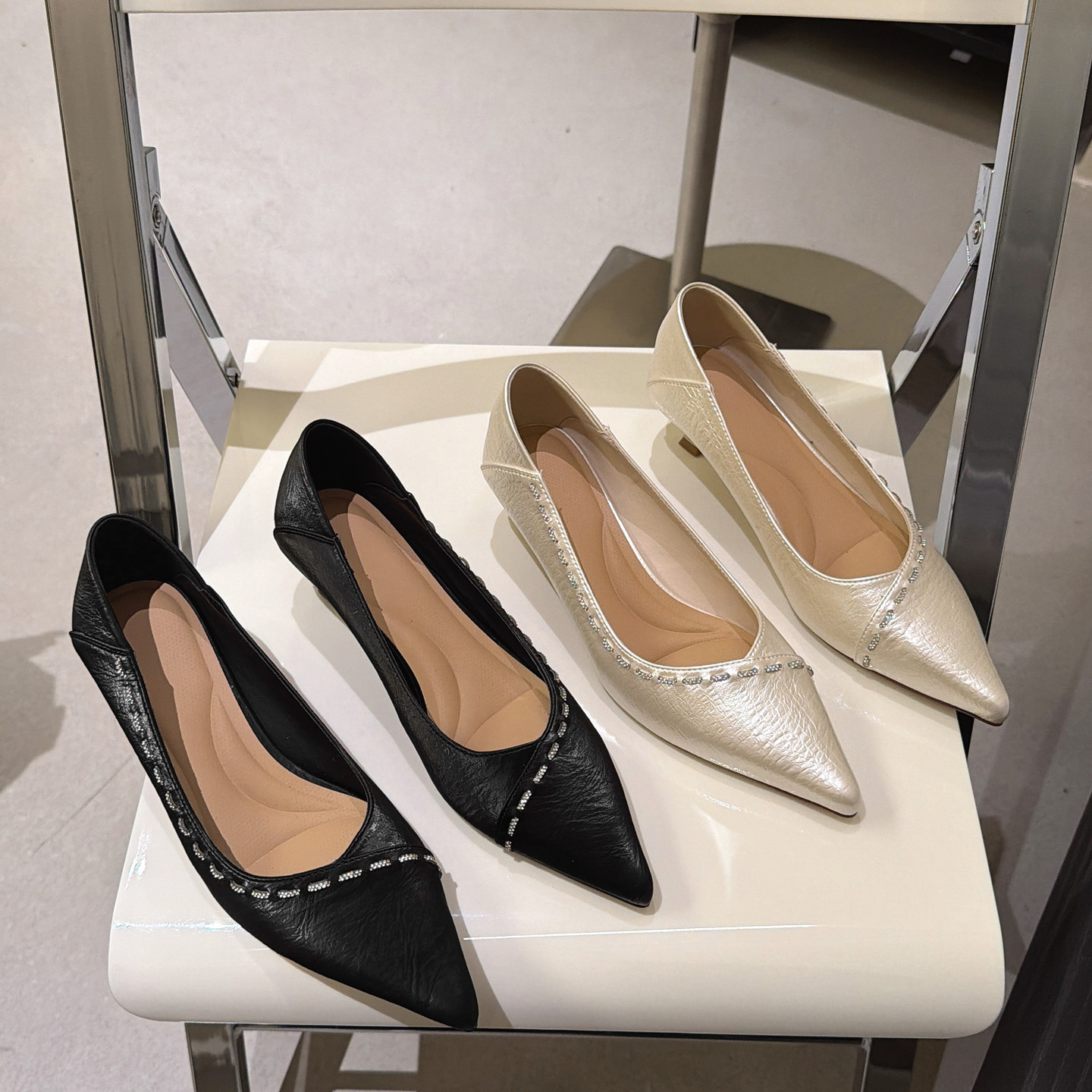 法式气质不累脚高跟鞋女2026春新款职业日常百搭通勤尖头细跟单鞋