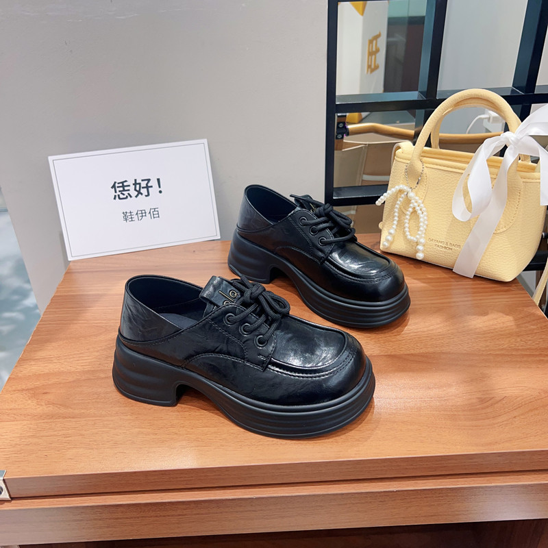 厚底增高小个子系带小皮鞋女2026新款鞋子轻便软底女款乐福鞋单鞋