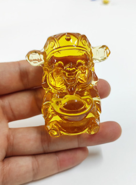 水晶玻璃五路财神摆件家居