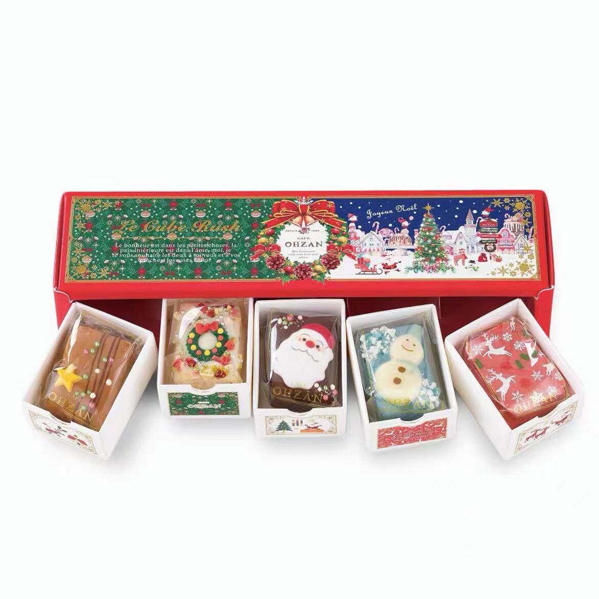日本正品CAFE OHZAN圣诞节限定轻奢款什锦巧克力礼盒5枚入