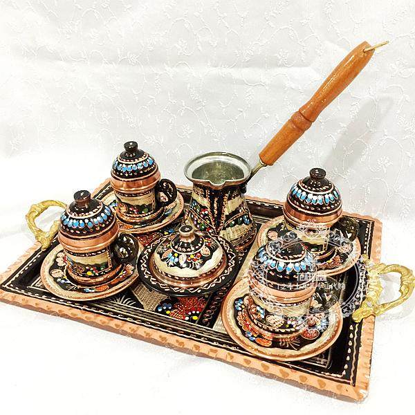 土耳其进口 纯手工紫铜彩绘手绘咖啡杯咖啡壶大糖罐家庭特惠套装|ruв категории посуда, кофе, кофе - от Buy2taobao.com для оказания профессиональной услуги покупки агента Taobao