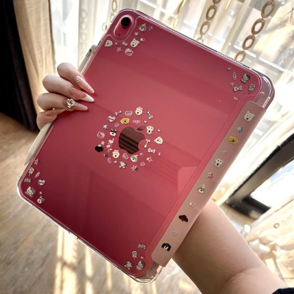 DIY卡通浮雕3+Y折iPad11保护壳2025新款适用于苹果iPadAir7/6保护套平板Pro11寸Air5带笔槽10代女款mini7防弯