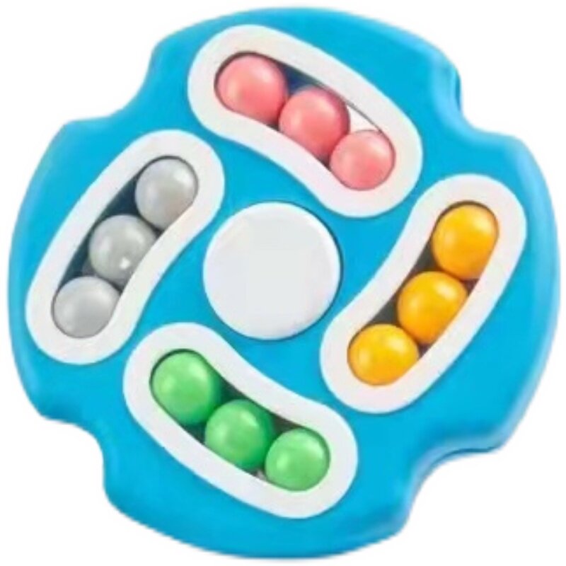 旋转陀螺魔方双面指尖手指儿童益智玩具魔豆魔球思维训练魔盘男孩