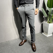 西裤 职业商务休闲长裤 男士 男修身 子 纯色皇冠刺绣休闲裤 辉先生新款