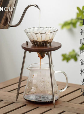 咖啡过滤支架黑胡桃木