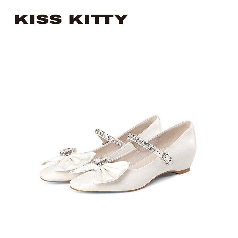 KISSKITTY复古玛丽珍鞋女2026年新款法式小皮鞋显瘦方头羊皮单鞋,女鞋,玛丽珍鞋,淘宝优惠券,粉丝福利购,淘宝优惠卷