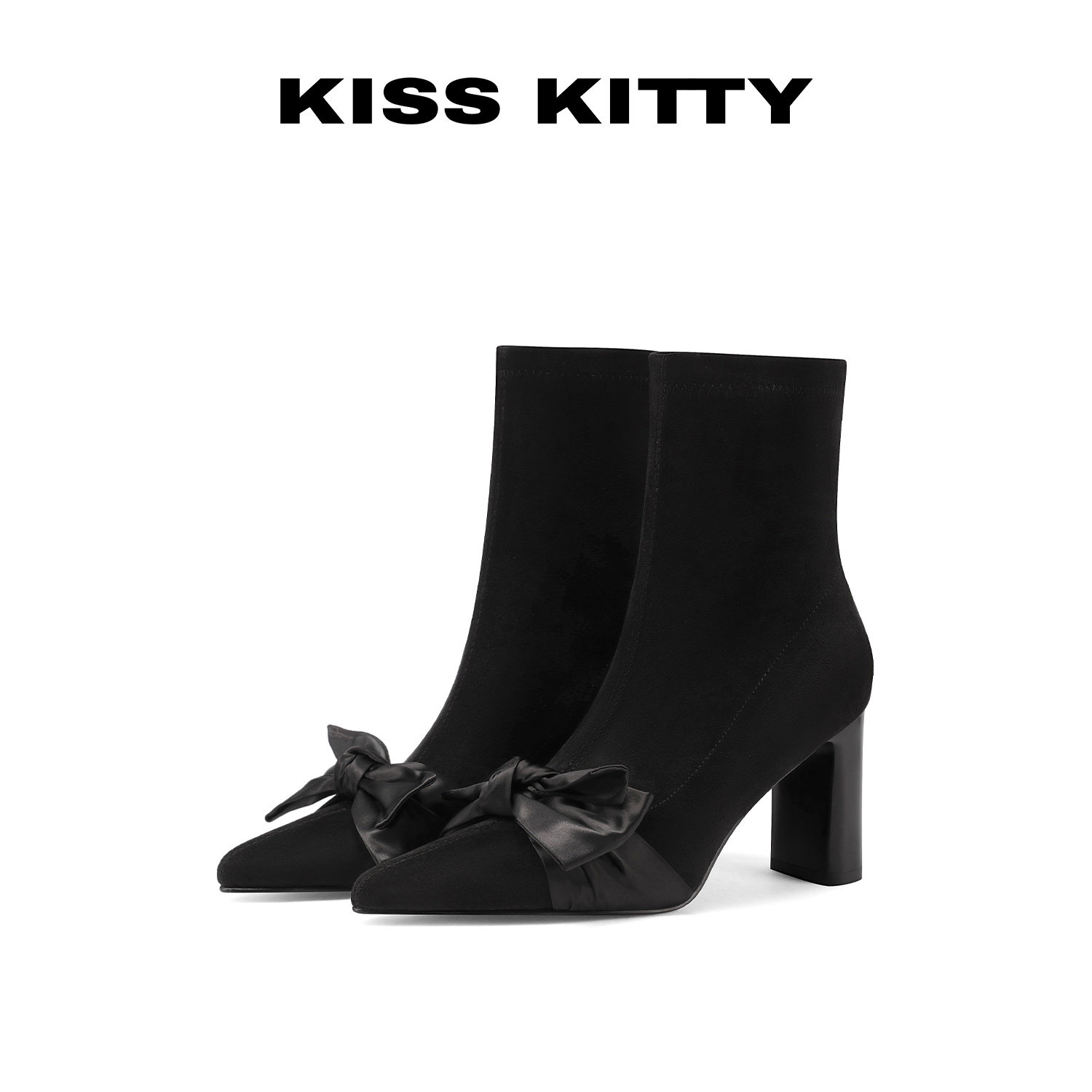 法式蝴蝶结短靴女瘦瘦靴