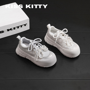 KISSKITTY女运动休闲鞋软底不累脚2026年春新厚底小白鞋通勤女鞋