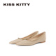2026新款 春季 法式 KISSKITTY玛丽珍女鞋 晚晚风尖头浅口平底单鞋